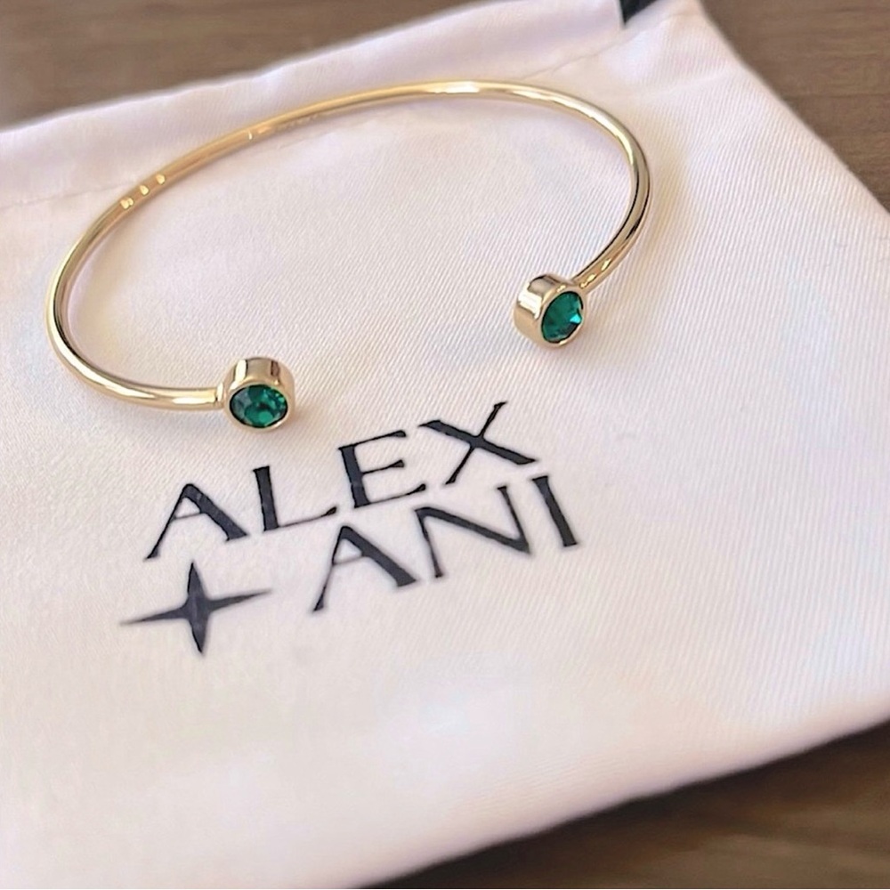 Alex & Ani Emerald Gold Cuff NEW